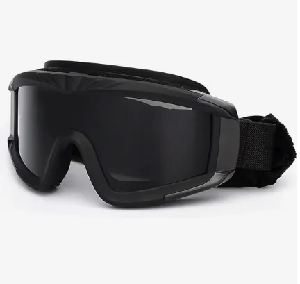 Full-seal airsoft goggles with anti-fog lens and adjustable strap