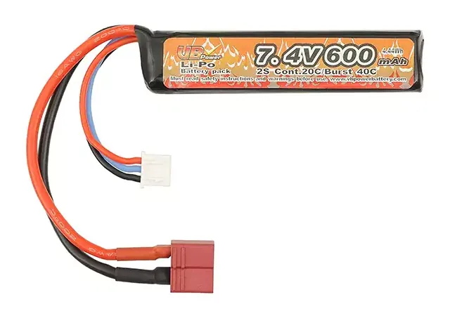 Li-Po Battery 600 mAh 7.4 V 20C (T-connector)
