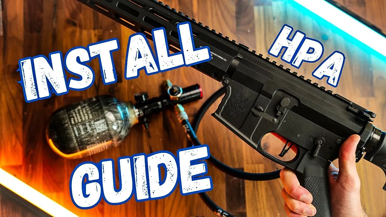 Airsoft HPA system with carbon tank, regulator and braided line